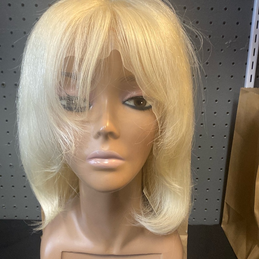 Human blonde Bob Wig